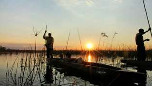 Sunset on the Okavango Delta